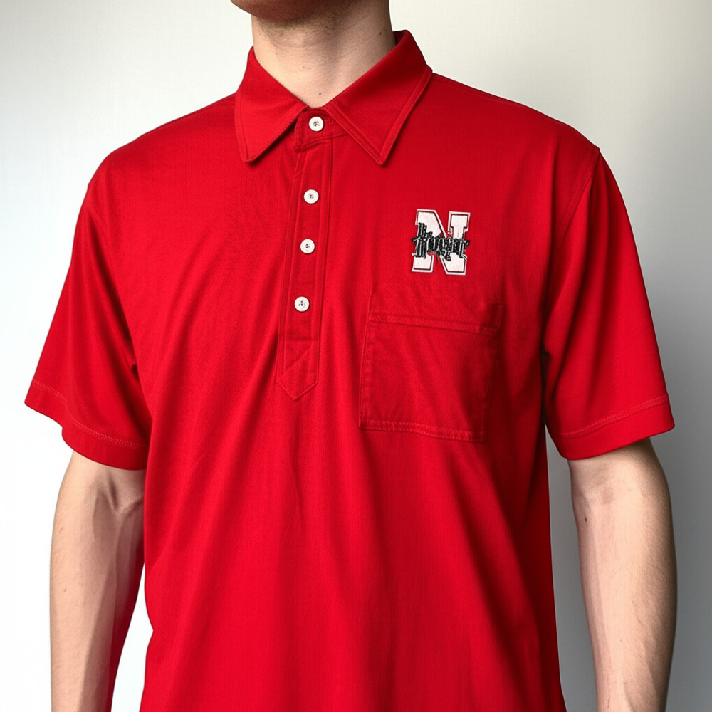 Vtg Pro Celebrity Nebraska Huskers‎ Polo Shirt Red 4 Button Team Spirit Mens M